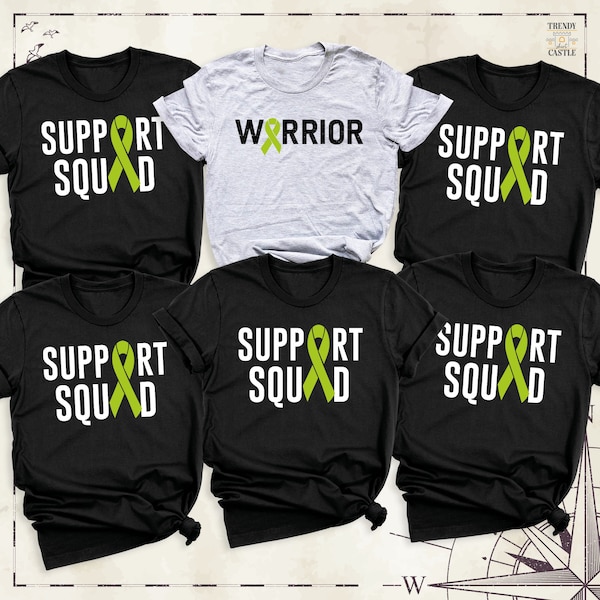 Lymphoma Cancer Awareness Shirt, Lymphoma Warrior Support Squad Tee, Custom Lime Green Ribbon Lymphoma Fighter Shirt, Motivational Tshirts