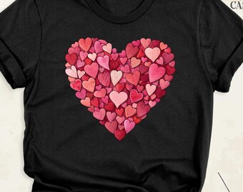 Valentines Day Heart Shirt, Love Matching Tee, Valentines Women Shirt, Love Heart Shirt, Lover Tshirt, Girlfriend Gift Shirt, Heart Shirts