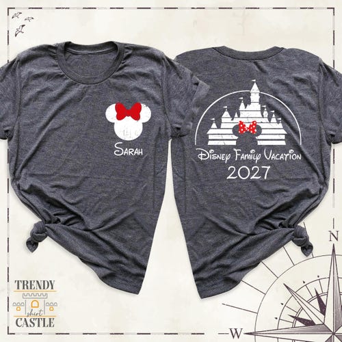 Camiseta personalizada de vacaciones de Disney 2026, camisetas familiares de Disneyworld, camiseta Disney de doble cara, conjunto para grupos de Disney, camisetas para viajes a Disneyland, camisetas Disney