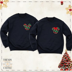 Mickey Minnie Head Christmas Sweatshirt by TSC