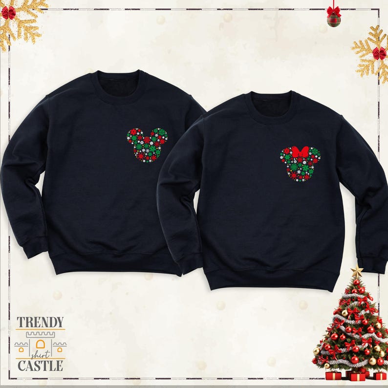 Mickey Minnie Head Christmas Sweatshirt by TSC