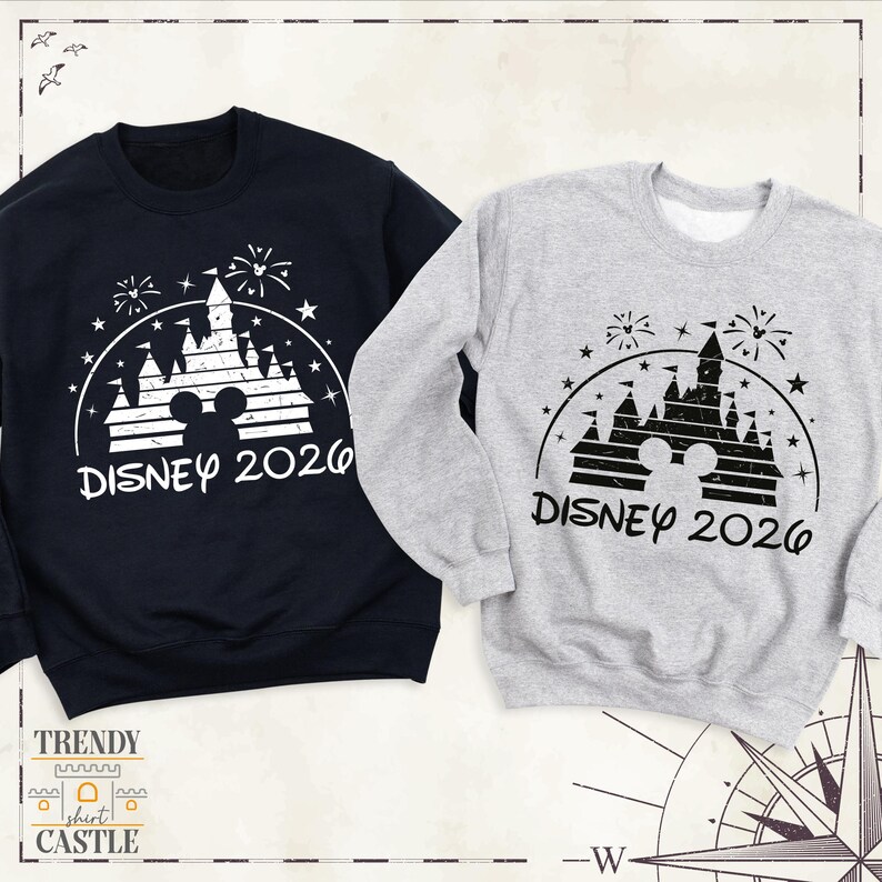 Sudadera Disney 2026, viaje familiar a Disneyland, camiseta de manga larga personalizada para vacaciones en Disney, sudadera con capucha familiar de Disneyworld, suéter Disney imagen 7