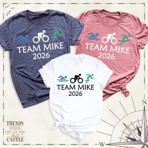 Triathlon Shirt Custom Team Name Triathlon 2026 Tee, Swimming Biking Running Tshirt, Triathlete Outfit, Triathlon Support Crew Shirt