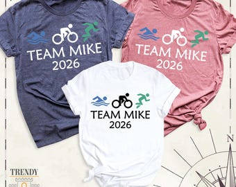 Triathlon Shirt Custom Team Name Triathlon 2026 Tee, Swimming Biking Running Tshirt, Triathlete Outfit, Triathlon Support Crew Shirt