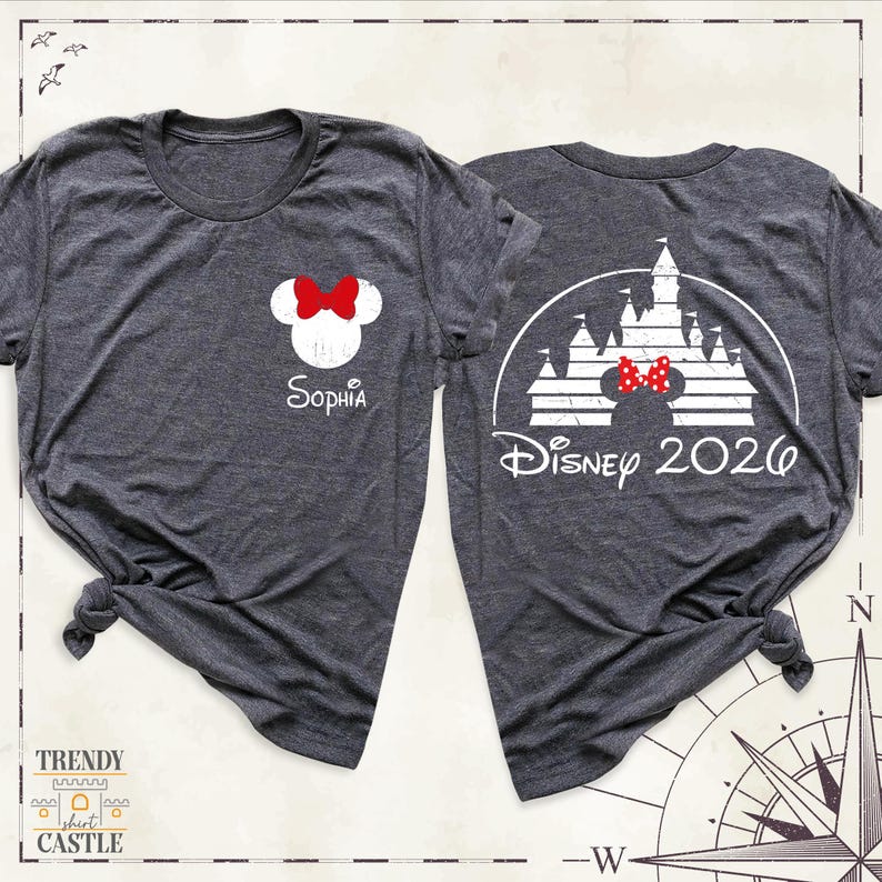 Custom Disney Vacation 2026 Shirt Disneyworld Family Shirts Two Sided Disney Tee, Disney Group Outfit, Disneyland Trip Tees, Disney Tshirts image 8
