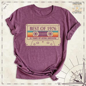 Vintage Cassette 50th Birthday Shirt Best of 1976 Tee, Mothers Day Retro 1976 Tshirt, Turn 50 Outfit Birthday Party Shirt, Hello 50 Outfit