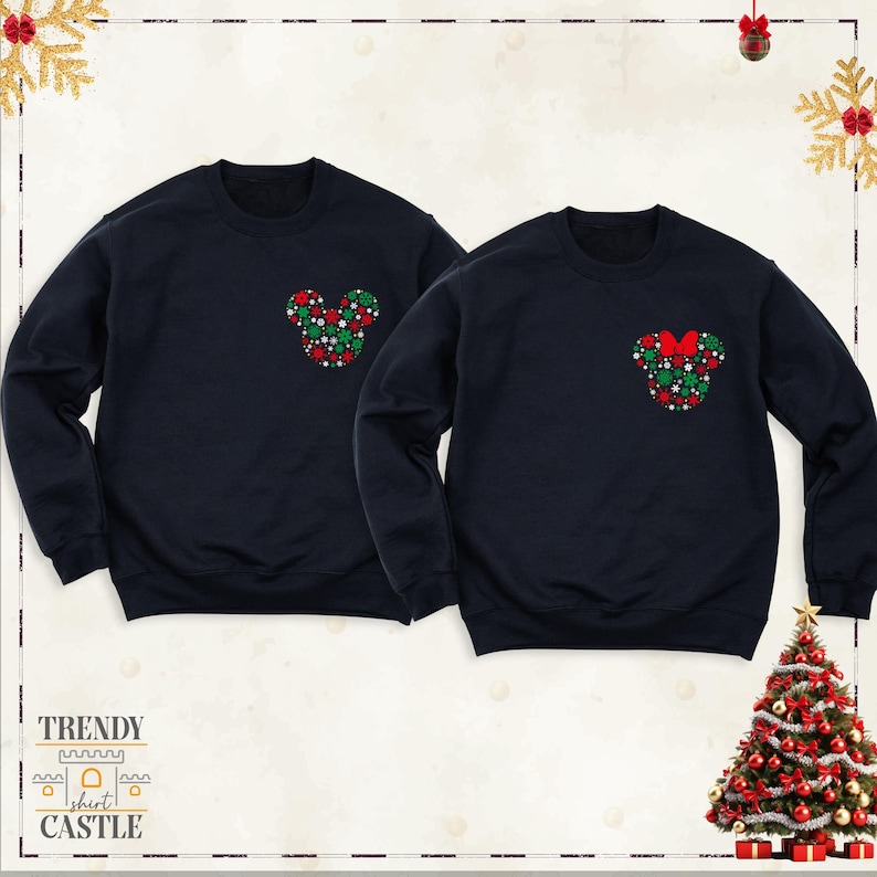 Mickey Minnie Head Christmas Sweatshirt by TSC