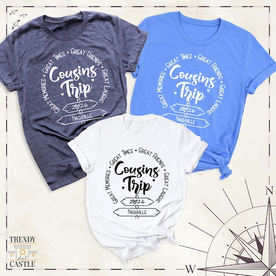 Cousins Trip Shirt Cousin Vacay Tee, Cousin Vacation Tees, Weekend Trip Shirt, Group Travel Shirt, Custom Destination Summer Holiday Tshirt