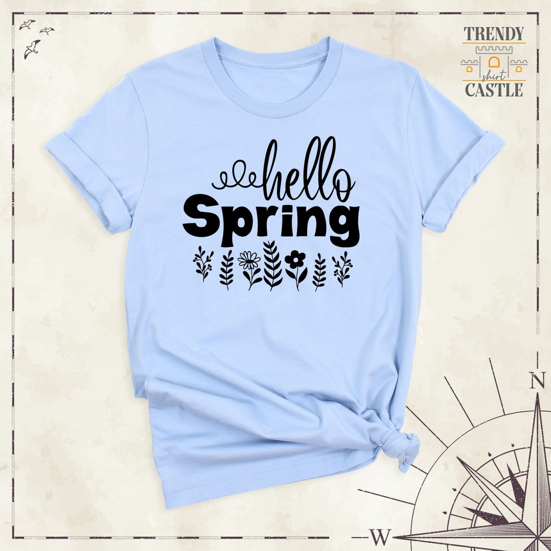 Hello Spring Shopping Floral Hello Spring Shirt, Spring Lover Gift Shirts, Spring Season ...