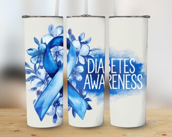 Blue Ribbon Diabetes Awareness Becher: Thermotasse (digitaler Download)