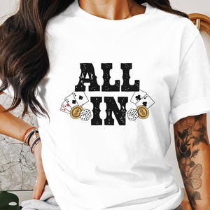 Tshirt en téléchargement numérique sur le thème du poker, dés et cartes à jouer, cadeau idéal pour les amis et la famille, téléchargement immédiat