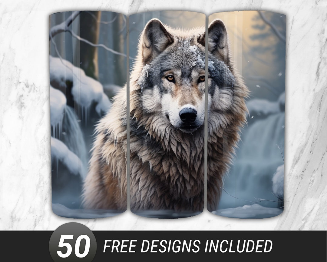 Wolf 20 Oz Skinny Tumbler Sublimation Design (digital Download PNG) - Etsy