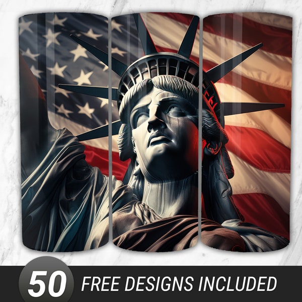 Statue Of Liberty Tumbler Wrap, New York City Tumbler Wrap, 20oz Skinny Tumbler Sublimation Design, Digital Download PNG