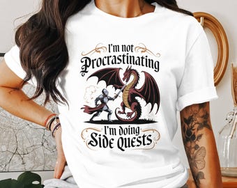 Side Quests Gamer T-Shirt, Funny RPG Tee Gift (Digital Download)