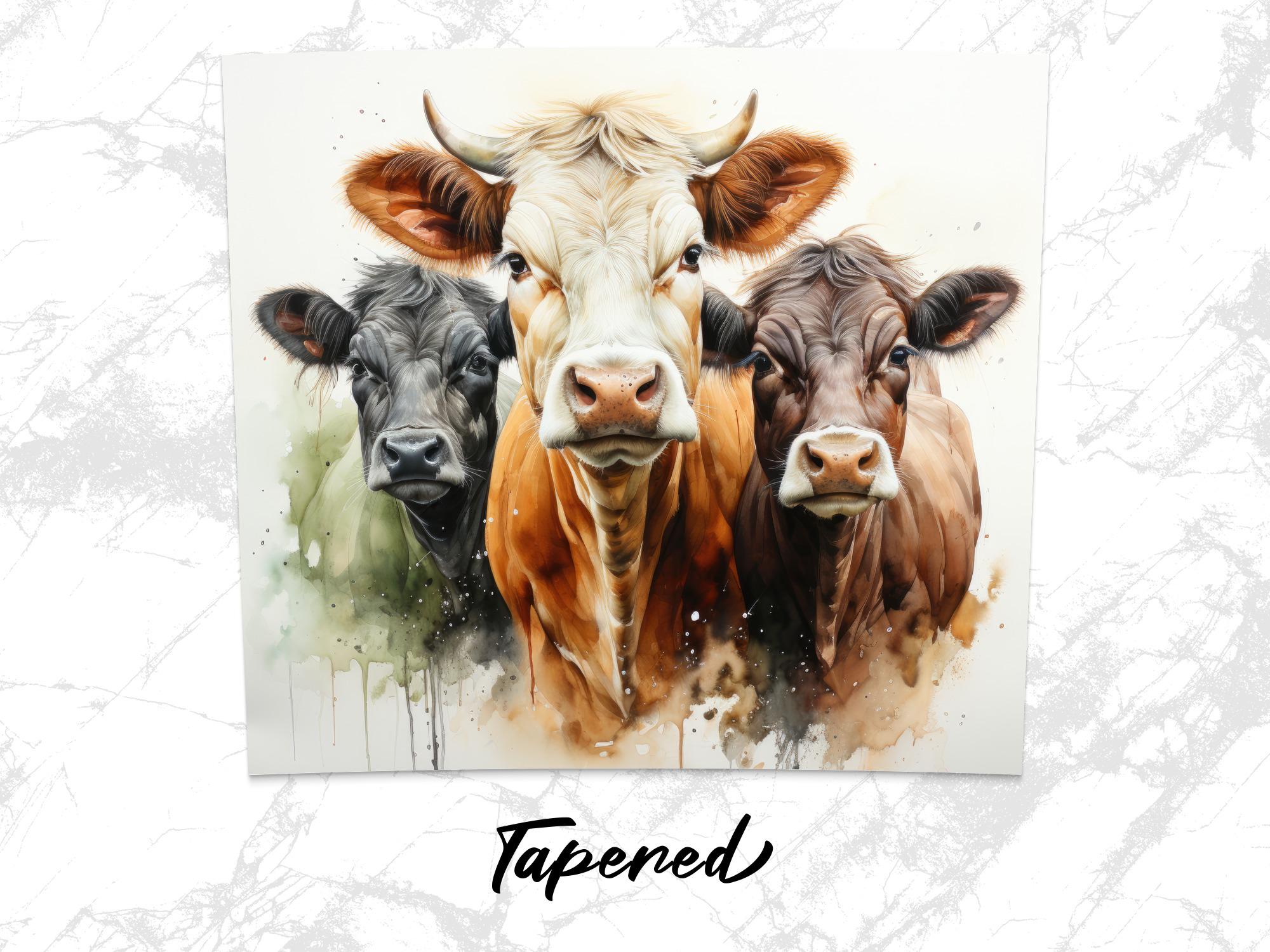 Watercolor Cow Tumbler Wrap | Rustic Farm 20oz Skinny Tumbler