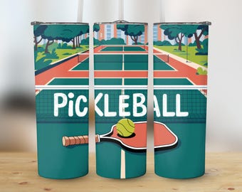 Pickleball Tumbler Sublimation Design, PNG (Digital Download)