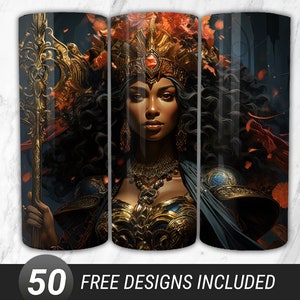 Black Woman Tumbler 20oz Skinny Sublimation Melanin Strong Woman PNG, Afro Queen Tumbler, Melanin Tumbler Wrap, Black Girl Tumbler PNG