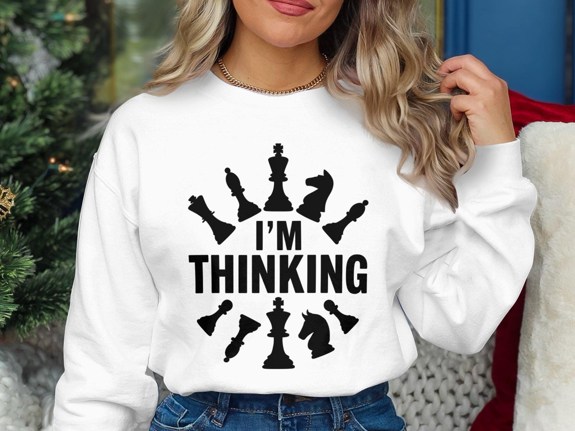 Camiseta Think Chess Para Amantes Del Ajedrez – Diseño Con Caballo Y Reina, 100% Algodón, Cuello Redondo, Ideal Para Regalar