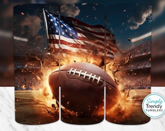 アメリカンフットボール タンブラーラップ PNG: 20 オンス スキニータンブラー昇華 (デジタルダウンロード)