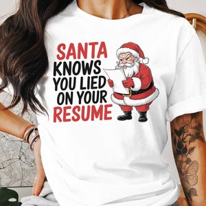 Funny Santa Resume Lie Christmas PNG - Apparel Gift (Digital Download)