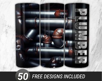 Tumbler Wrap idraulico: design sottile da 20 once per sublimazione (file digitale PNG)