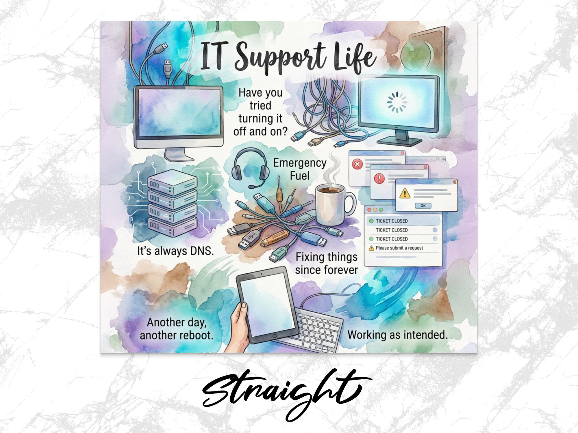 IT Support Life Digital Download, Funny Tech Support Design, Computer ...