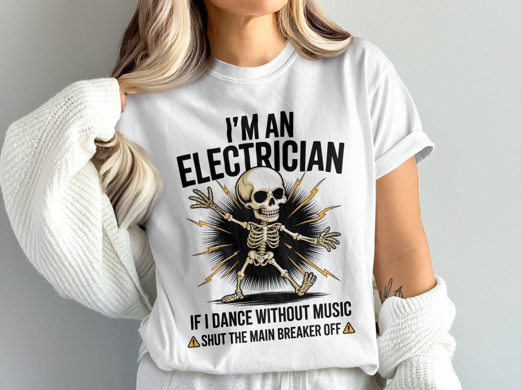 Funny Electrician T-shirt: Dancing Skeleton Design (PNG File) - Etsy