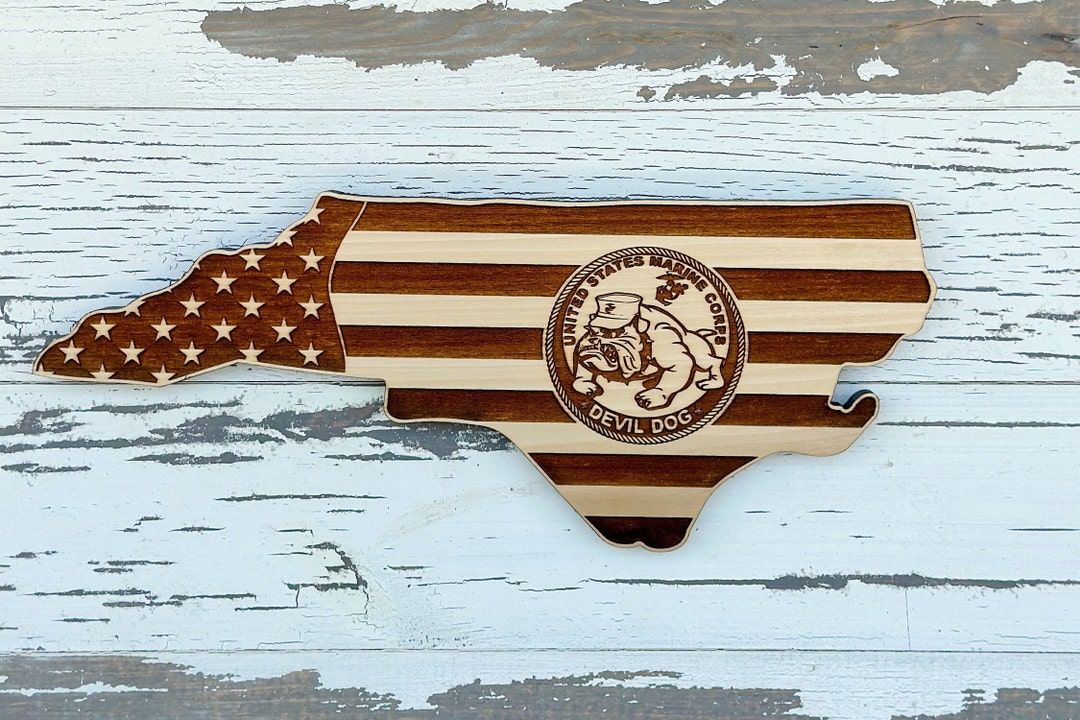 Gift for Marine Corps Flag Wooden Wall Decor Wood Engraved American ...