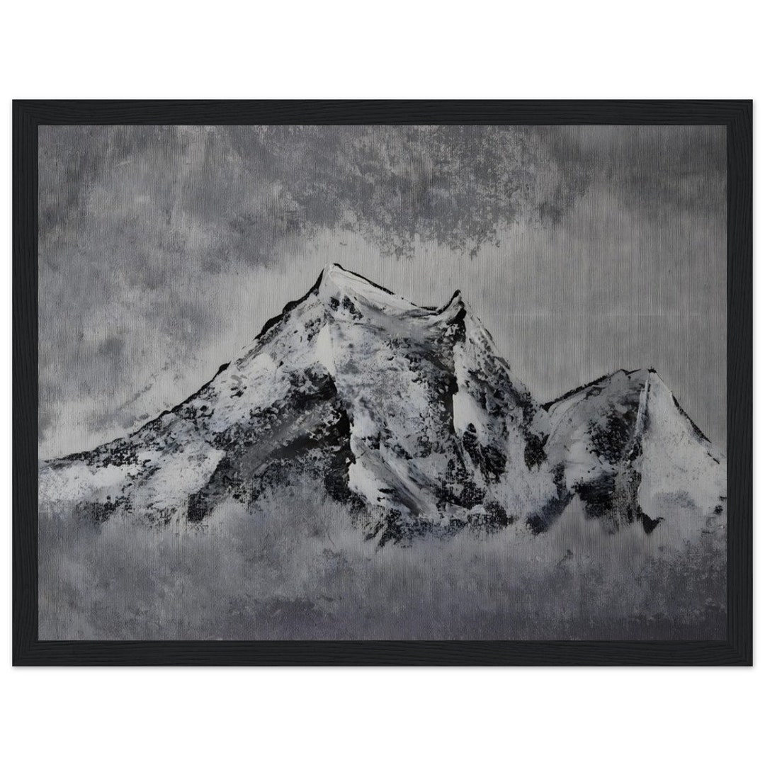 Wall Art Decor Mountain Scene Premium Matte Paper Wooden Etsy