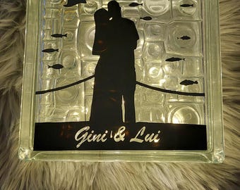 Glass block with light | Light in the stone | Personalized glass blocks | Glass block with light | First day of school | Birthday | Wedding