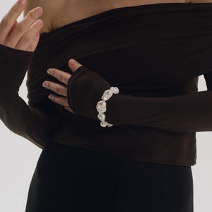 Massive Baroque Pearl Bracelet, Luxury Bridal Jewelry, Statement Wedding Bracelet, Real White Pearls, Anniversary Gift for Wif