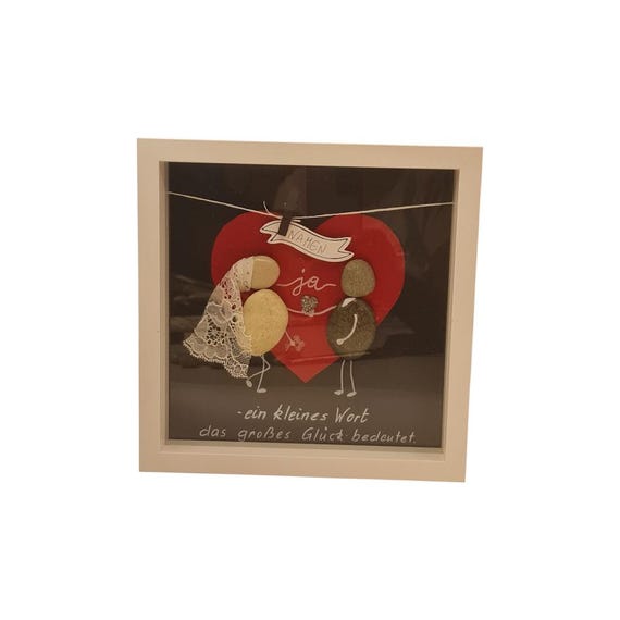 Stone picture wedding, picture with wedding quote, gift idea for wedding, wedding decoration, bridal couple, personalizable wedding picture,