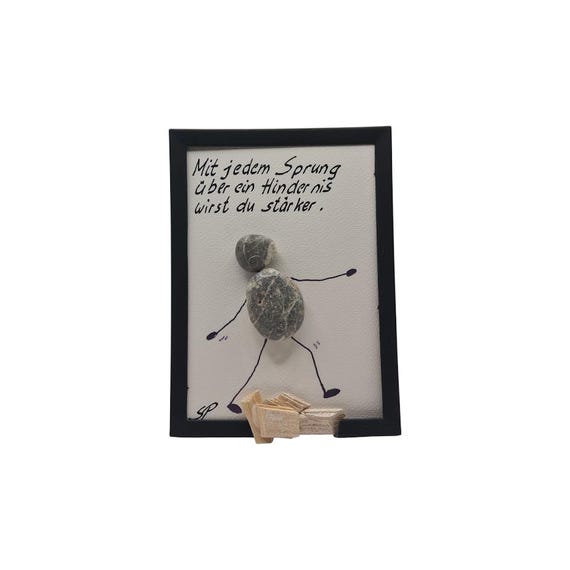 Stone picture "becoming stronger" special picture, unique stone picture, gift with motivation,