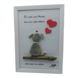 Stone picture "dog", gift idea, decoration, souvenir for dog lovers, love, friends