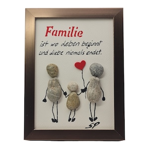 Steinbild  "Familie ist ...." , Geschenk idee, Deko,Bild für Familie,