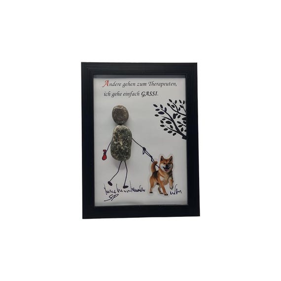 Stone picture with dog, gift idea, Maltese, Poodle, Labrador, Dachshund, picture with dog breeds, German Shepherd, Husky, Border Collie, walking the dog