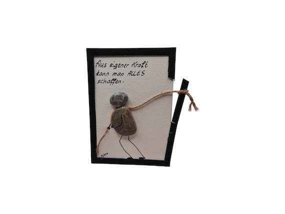 Stone picture "own strength" special picture, unique stone picture, gift with motivation