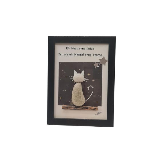 Stone picture "Cat", stone picture cats, gift idea, decoration, souvenir for cat lovers, 2 cats, gift for cat lovers