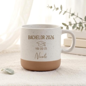 Personalized mug with "you did it" engraving, bachelor's degree gift, graduation gift idea, graduation present, bachelor's mug