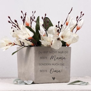 Muttertagsgeschenk Blumentopf in Betonoptik| Blumentopf mit Spruch| Mama Oma | Geschenkidee zum Muttertag|kleines Dankeschön individuell