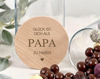Koekjespot met gravure als Vaderdagcadeau | Gepersonaliseerde bewaarpot met gravure voor Vaderdag, cadeau voor papa, Vaderdagcadeau-idee voor papa