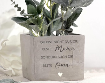 Muttertagsgeschenk Blumentopf in Betonoptik| Blumentopf mit Spruch| Mama Oma | Geschenkidee zum Muttertag|kleines Dankeschön individuell