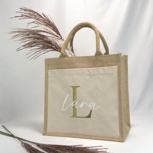 Personalisierte Jutetasche mit Name | für Geburtstag, Jubiläen, Weihnachten, Geschenk, Freundschaft, Shopper, Jutebeutel, Handtasche, Mutter