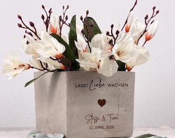 Paargeschenk mit Name | Blumentopf Personalisiert Brautpaar, Geldgeschenk Idee, Einzugsgeschenk, Einweihung Hochzeitsgeschenk, Valentinstag
