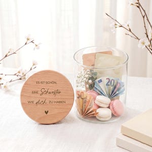 personalisiertes Vorratsglas | Schwester Geschenk, persönliches Geschenk für Schwester, Beste Schwester Geschenkidee, Individuelles Geschenk