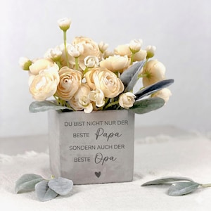 Vatertagsgeschenk Blumentopf in Betonoptik | Blumentopf mit Spruch | Papa & Opa | Geschenkidee zum Vatertag | kleines Geschenk für Papa