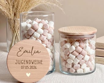 Geldgeschenk Jugendweihe personalisiert mit Name I kreative Geschenkidee Jugendweihe Mädchen Junge, Vorratsglas Gravur, Erinnerung Geschenk