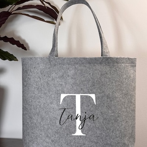 Personalisierte Filztasche mit Namen | Geburtstagsgeschenk Frauen und Freundin und Schwester, Muttertagsgeschenk, Shopper Tasche mit Name