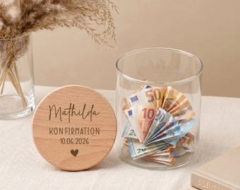 Gepersonaliseerd geldgeschenk voor het Vormsel met naam, cadeau voor de Eerste Communie voor meisjes, gepersonaliseerde bewaarpot voor het Vormsel voor jongens