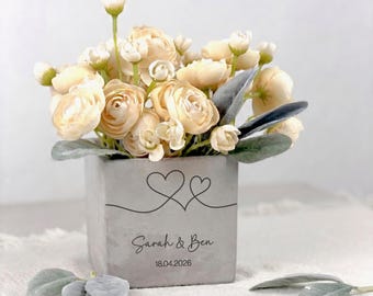 Cadeau-ideeën voor een bruiloft | Gepersonaliseerde bloempot, geldgeschenk voor een bruiloft, individueel cadeau voor een housewarming, cadeaus voor het bruidspaar